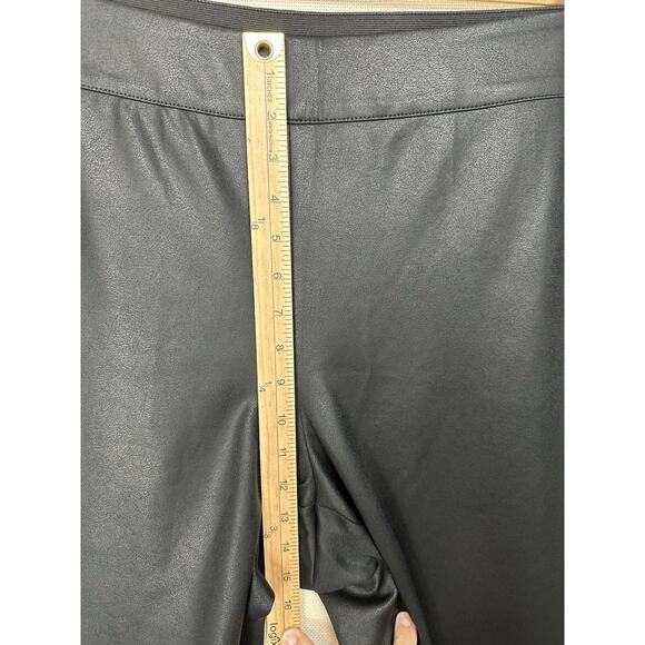 Lane Bryant Black Faux Leather High Waist Womens Ponte Leggings Pants Size 18/20 - Picture 4 of 7